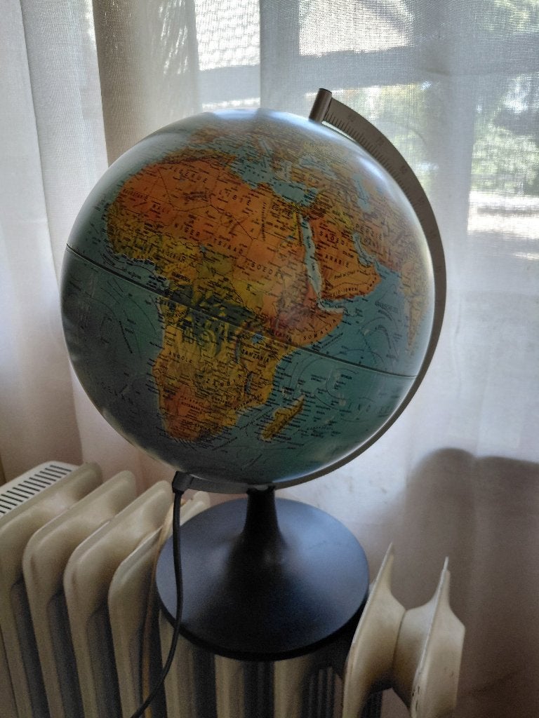 Vintage globe met verlichting., Verzenden