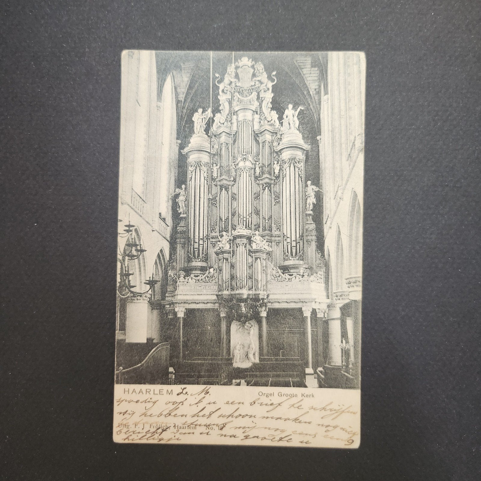 Oude Ansichtkaart Haarlem Grote Kerk Orgel Gelopen, Verzenden, Voor 1920, Gelopen, Noord-Holland