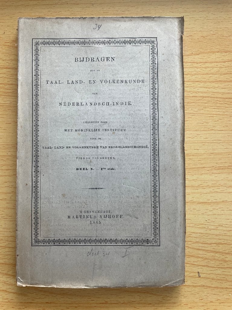 Bijdragen tot de Taal-, Land- en Volkenkunde van N.-Indië 34, Ophalen of Verzenden, Gelezen, Diverse auteurs
