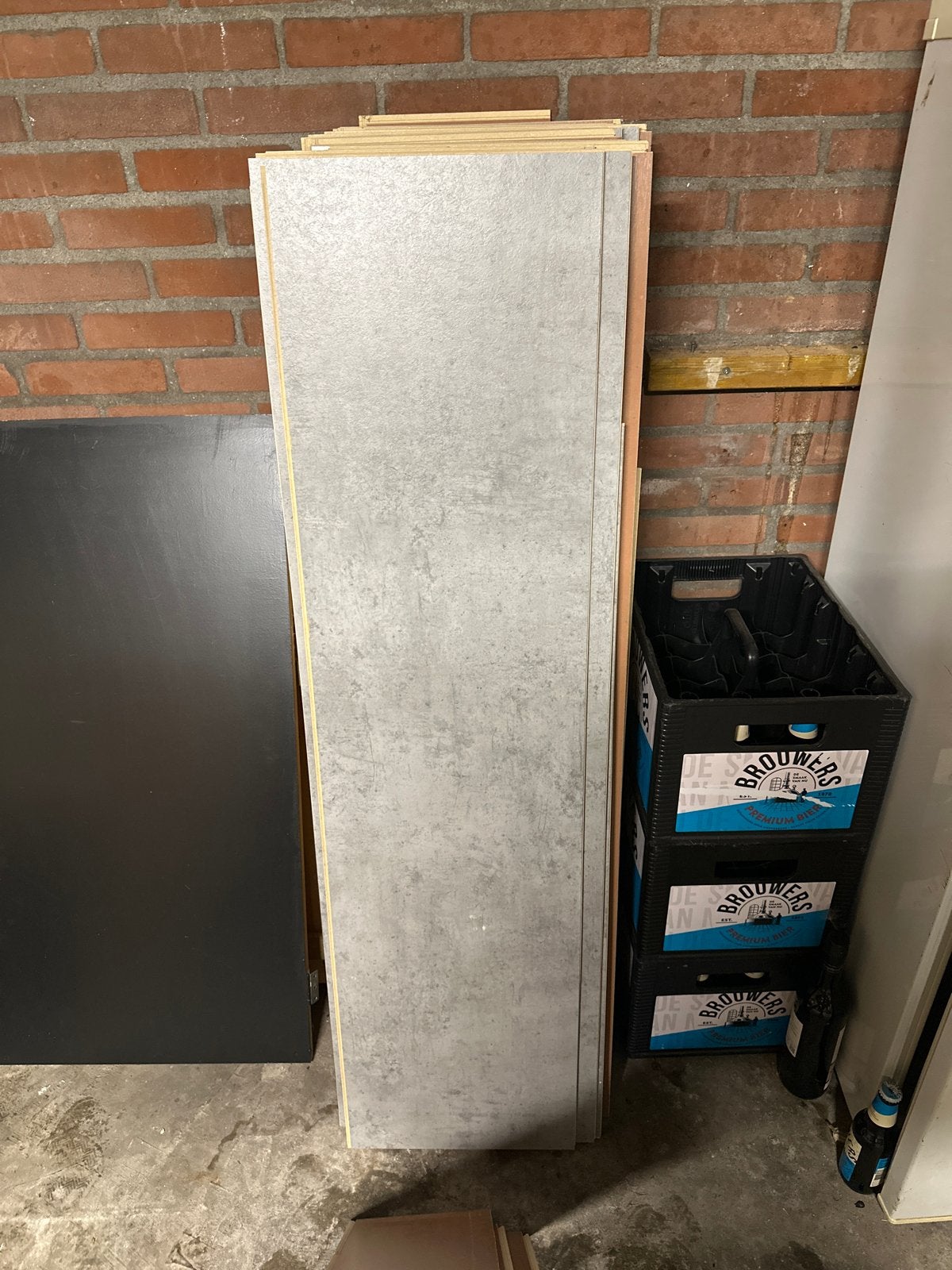 GRATIS - Laminaatvloer - Grijs betonlook, Ophalen, Gebruikt, 5 tot 10 m², 10 tot 30 cm