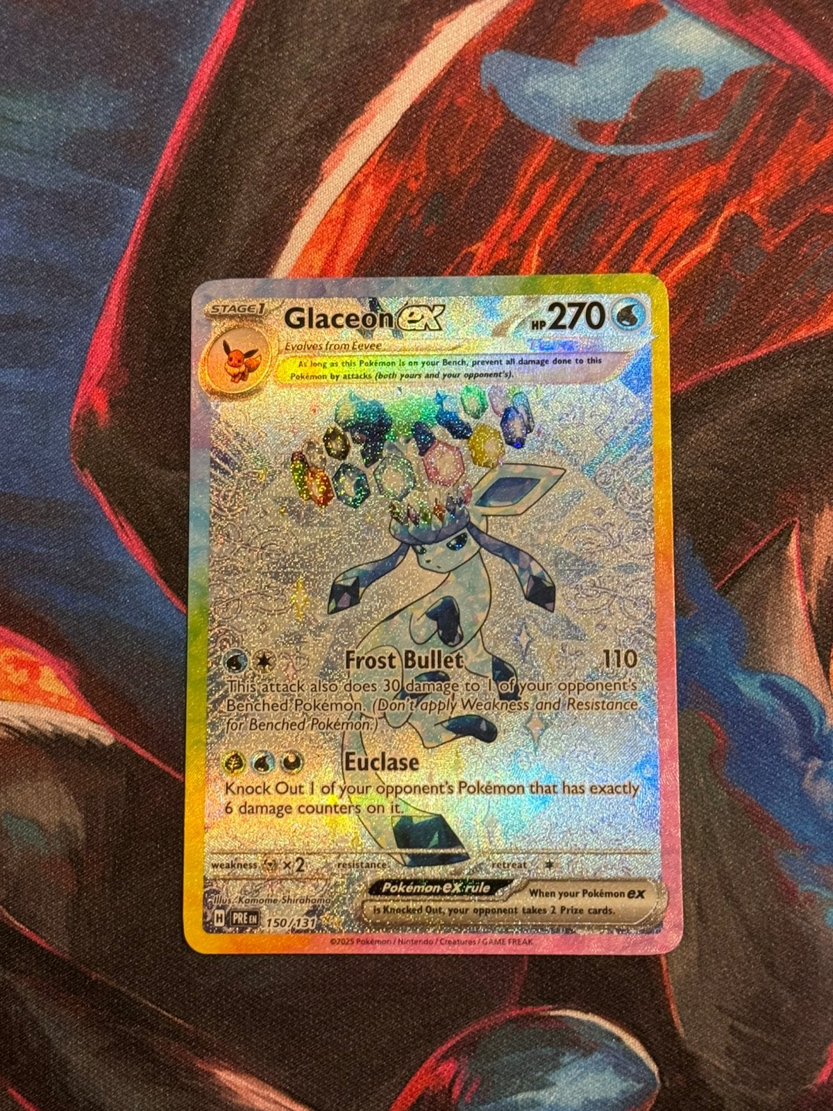 Pokémon kaarten Glaceon EX #150, Ophalen of Verzenden, Zo goed als nieuw, Meerdere kaarten, Foil