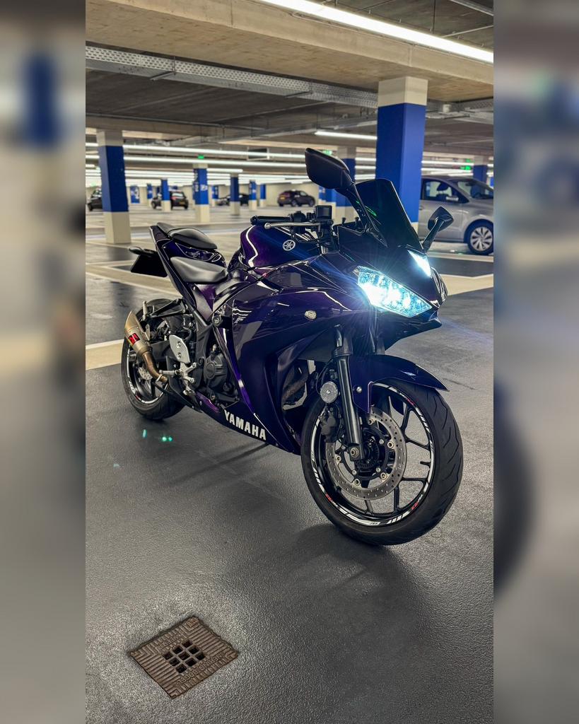 Yamaha Yzf R3 (A2 motor/35kw) midnight candy purple, Ophalen, Gebruikt