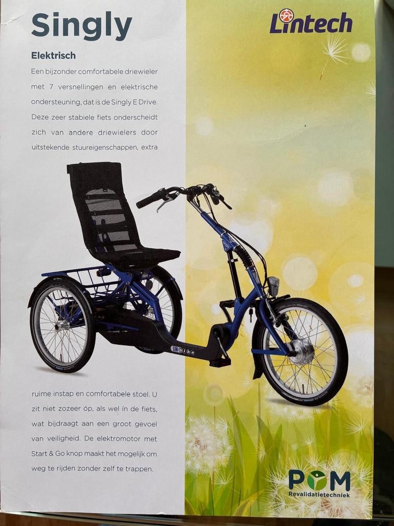 aangeb electr driewiel fiets fabr LINTECH, Ophalen of Verzenden, Gebruikt