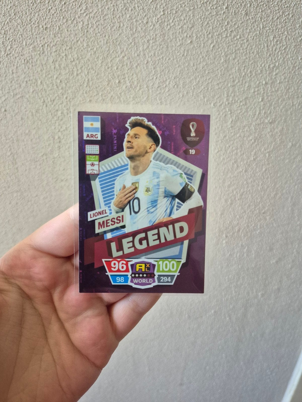 Panini Adrenalyn World Cup '22  Lionel Messi Legend Kaart, Ophalen of Verzenden, Zo goed als nieuw, Plaatje