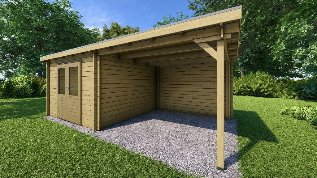 Fonteyn Basicline Zonnebloem met overkapping 600x300cm, 200 tot 400 cm, Verzenden, Blokhut, Nieuw