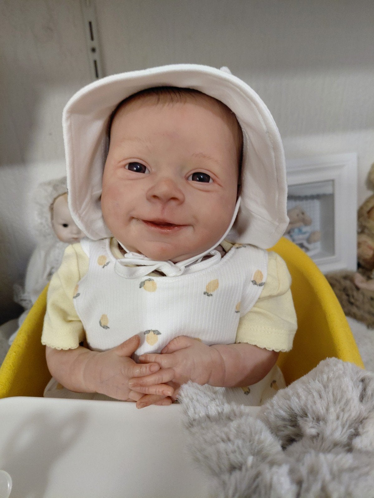 Reborn Sebastiaan van Olga Auer te koop, Verzamelen, Poppen, Ophalen of Verzenden, Zo goed als nieuw, Babypop, Levensecht of Reborn