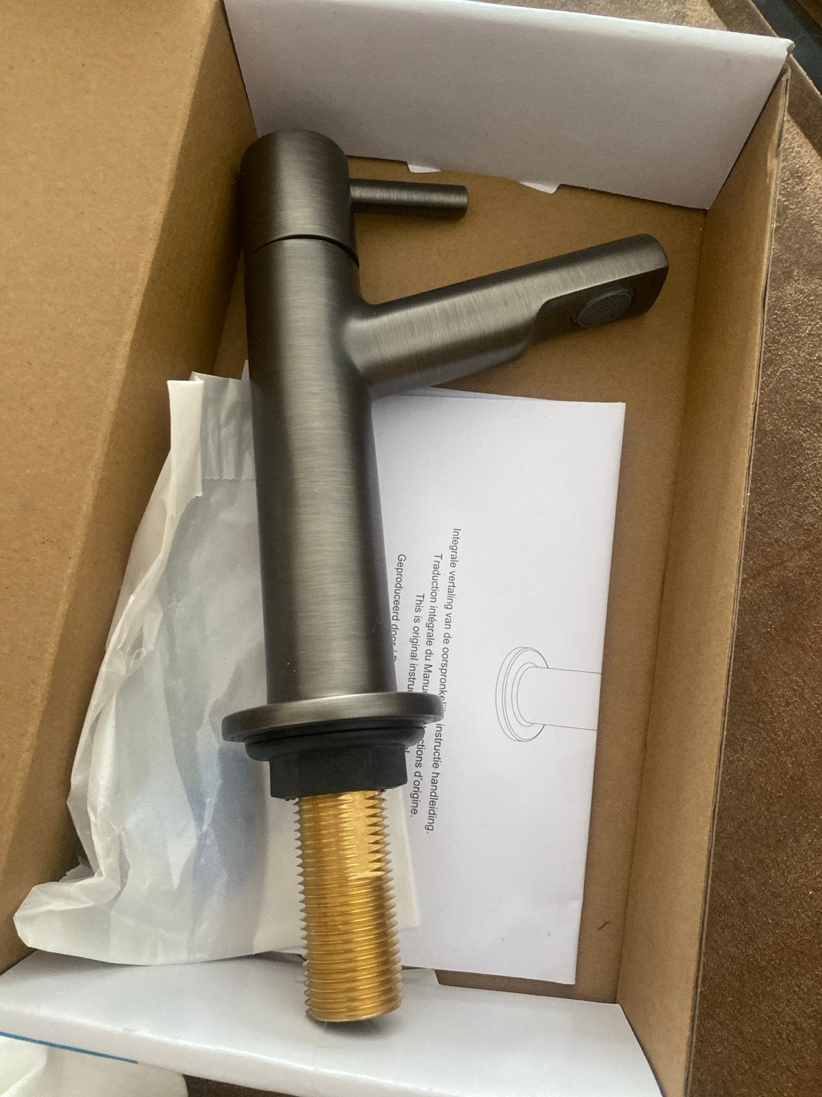 Aqua Vive Fonteinkraan Gun Metal - Nieuw in doos, Ophalen of Verzenden, Nieuw, Rvs, Kraan
