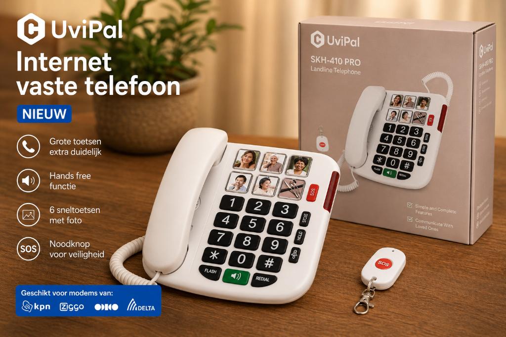 Internet telefoon voor senioren, Ophalen, Zo goed als nieuw, 1 handset, Stralingsarm