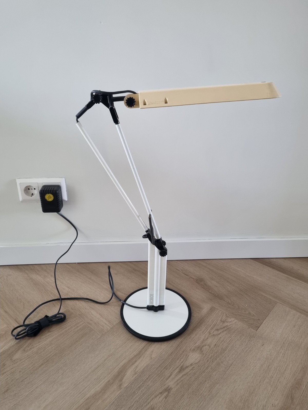 Vintage Robot bureaulamp van Fagerhults Sweden, Metaal, Wit, Overige merken, Gebruikt