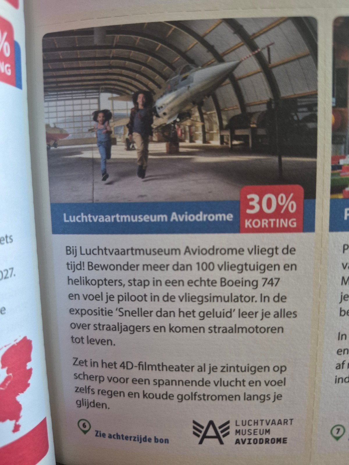 Aviodrome 30% korting, Drie personen of meer, Kortingsbon
