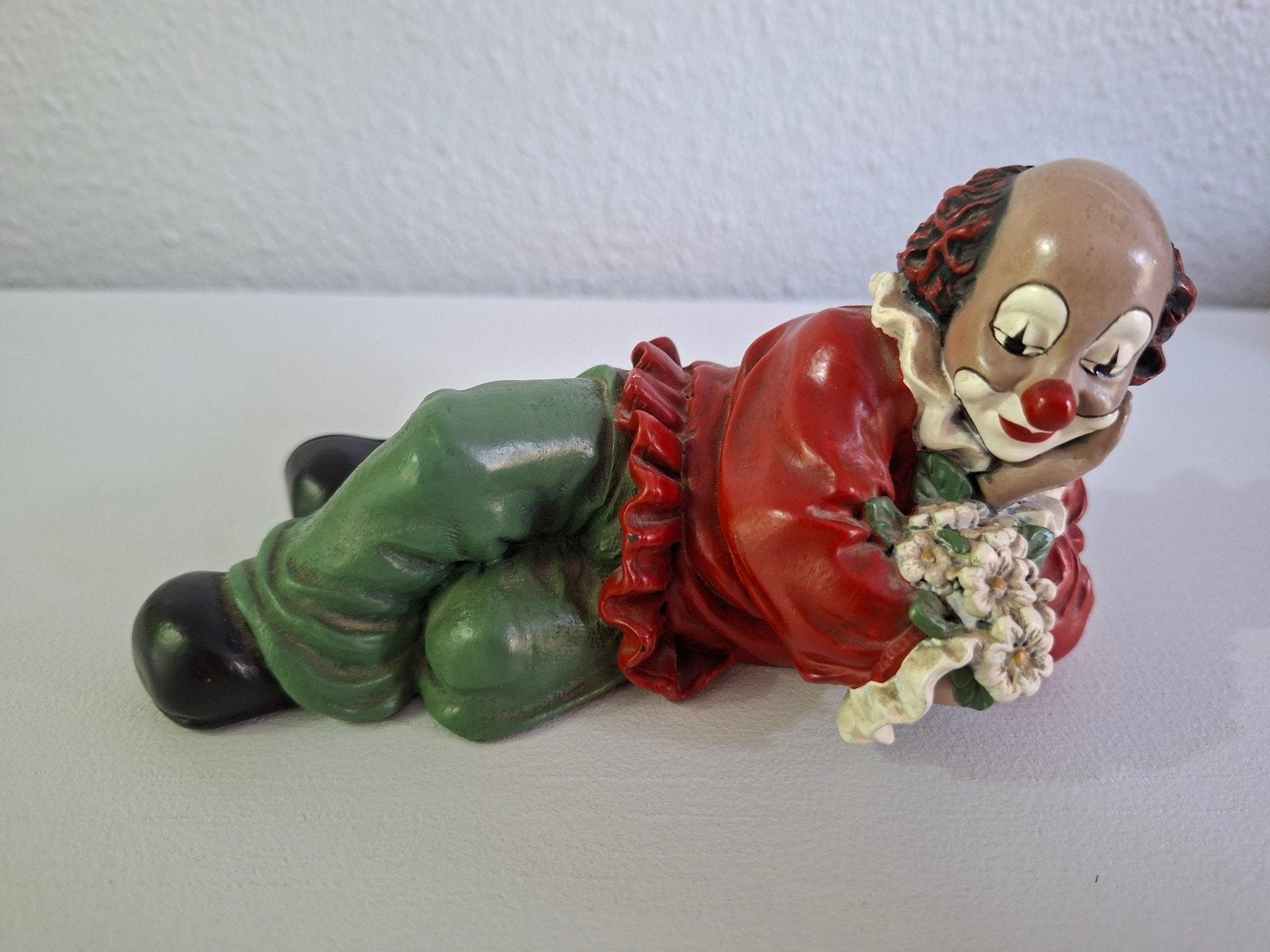 Vintage Clown Beeldje met Bloemen - 'Gilde Clown', Ophalen, Gebruikt, Overige typen