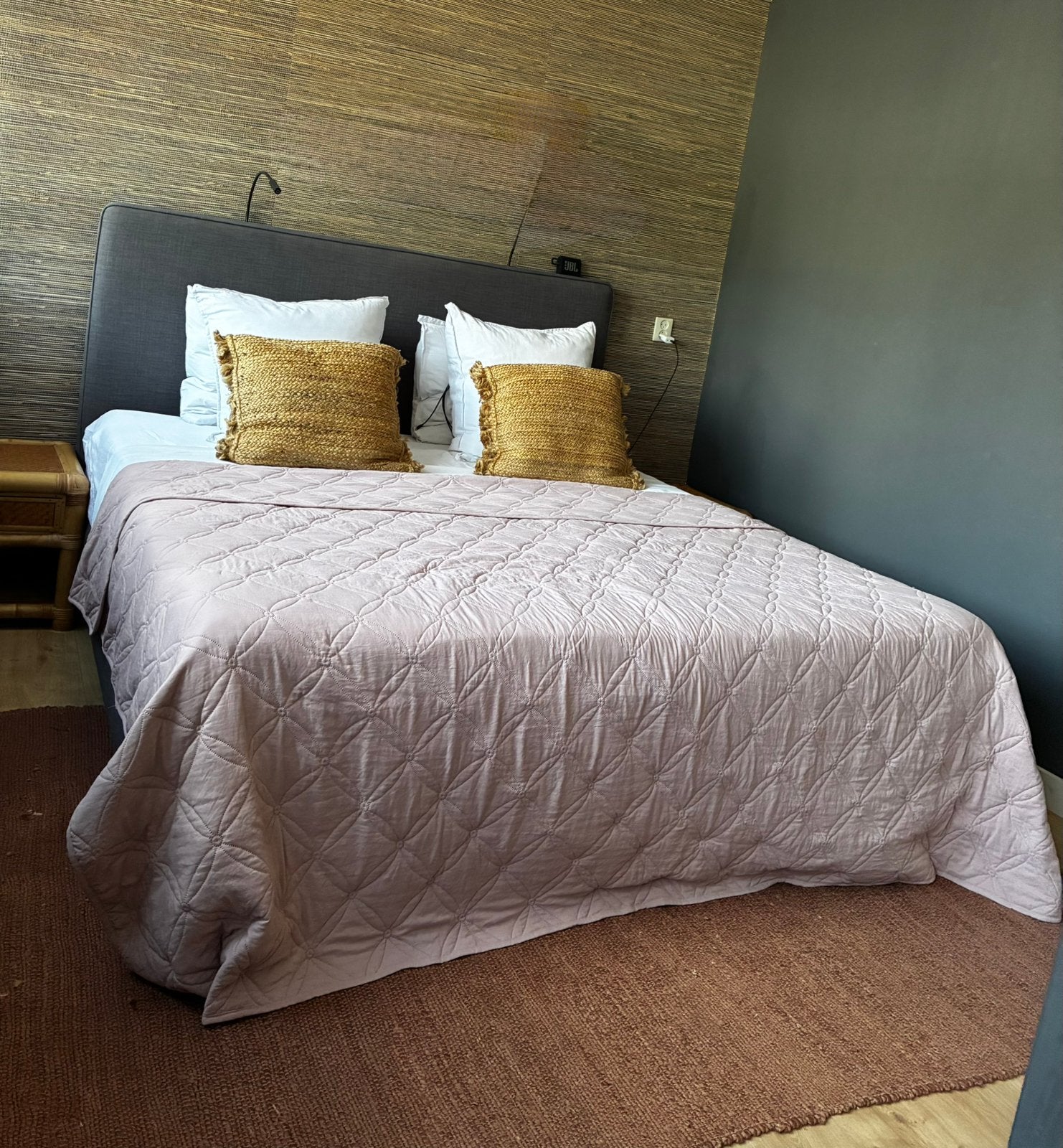 IKEA Espevar boxspring bed Dunvik hoes + hoofdbord 1.80x2.00, Ophalen, Tweepersoons, Zo goed als nieuw, 180 cm