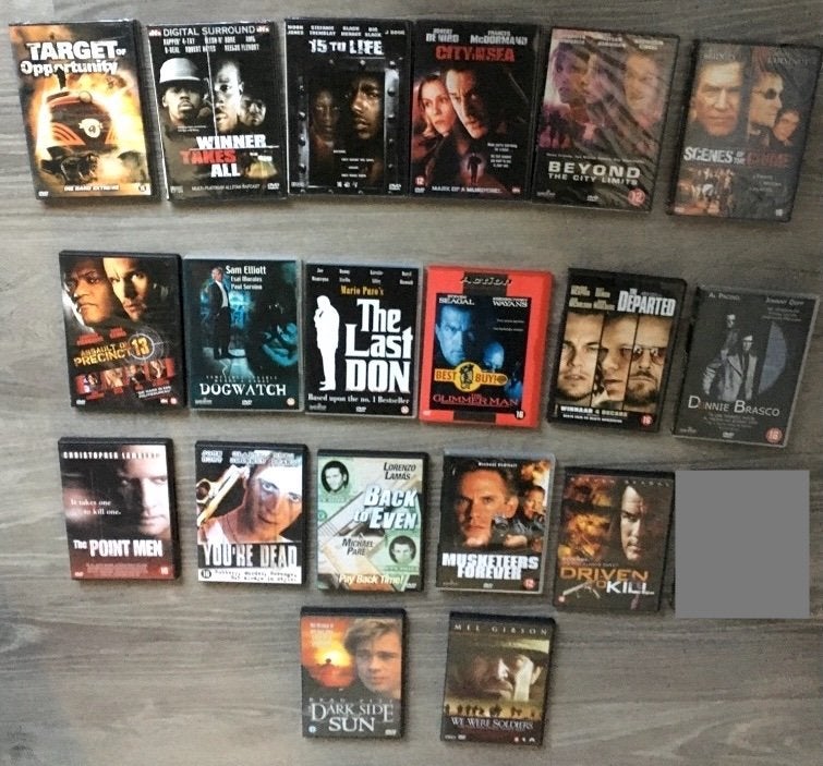 19 DVD's Actie: 6 nieuw, 13 stuks 1x bekeken., Vanaf 16 jaar, Ophalen of Verzenden, Zo goed als nieuw, Actie