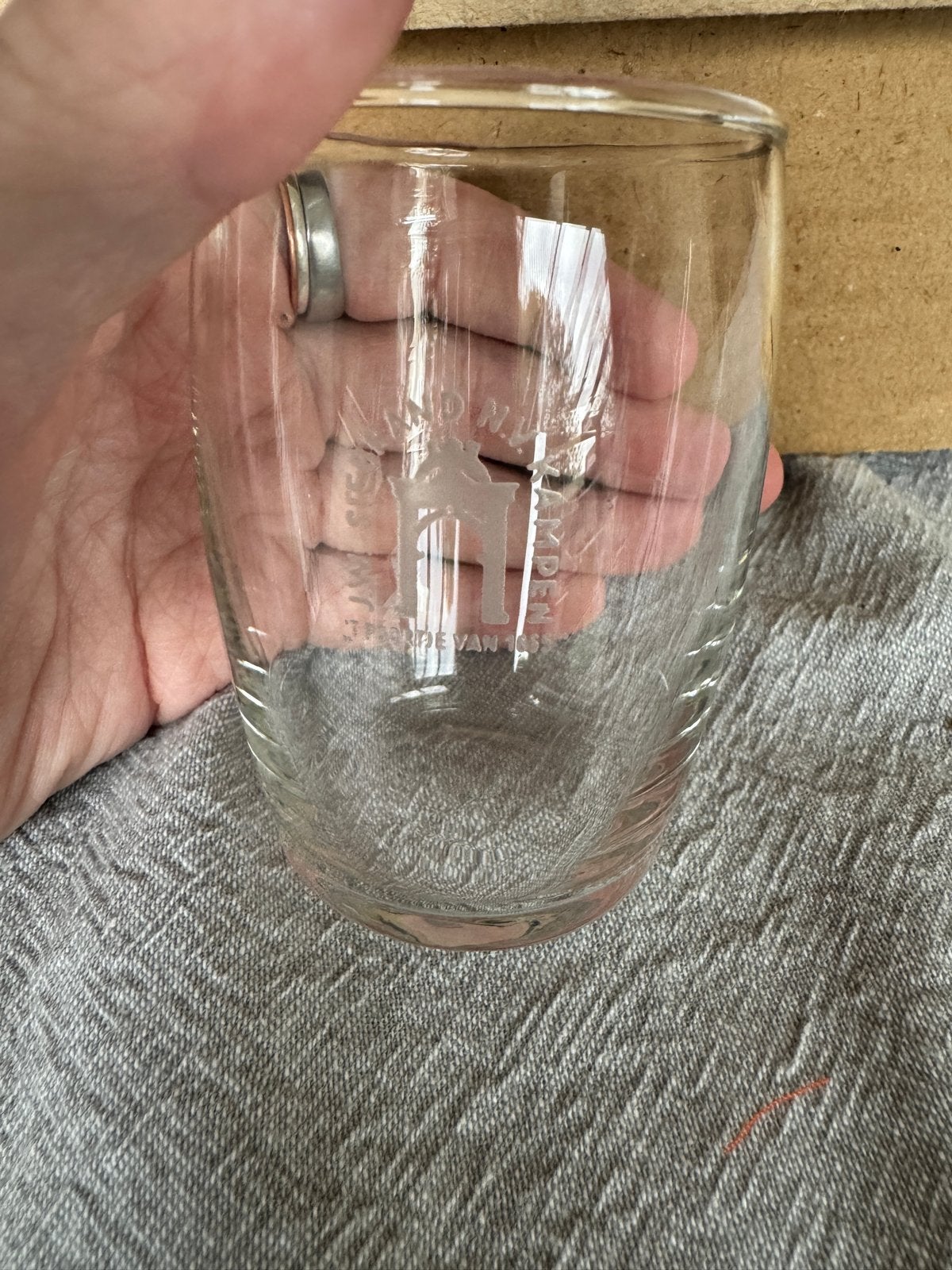 Set van 12 vintage borrelglaasjes met logo, Ophalen of Verzenden, Nieuw, Overige typen