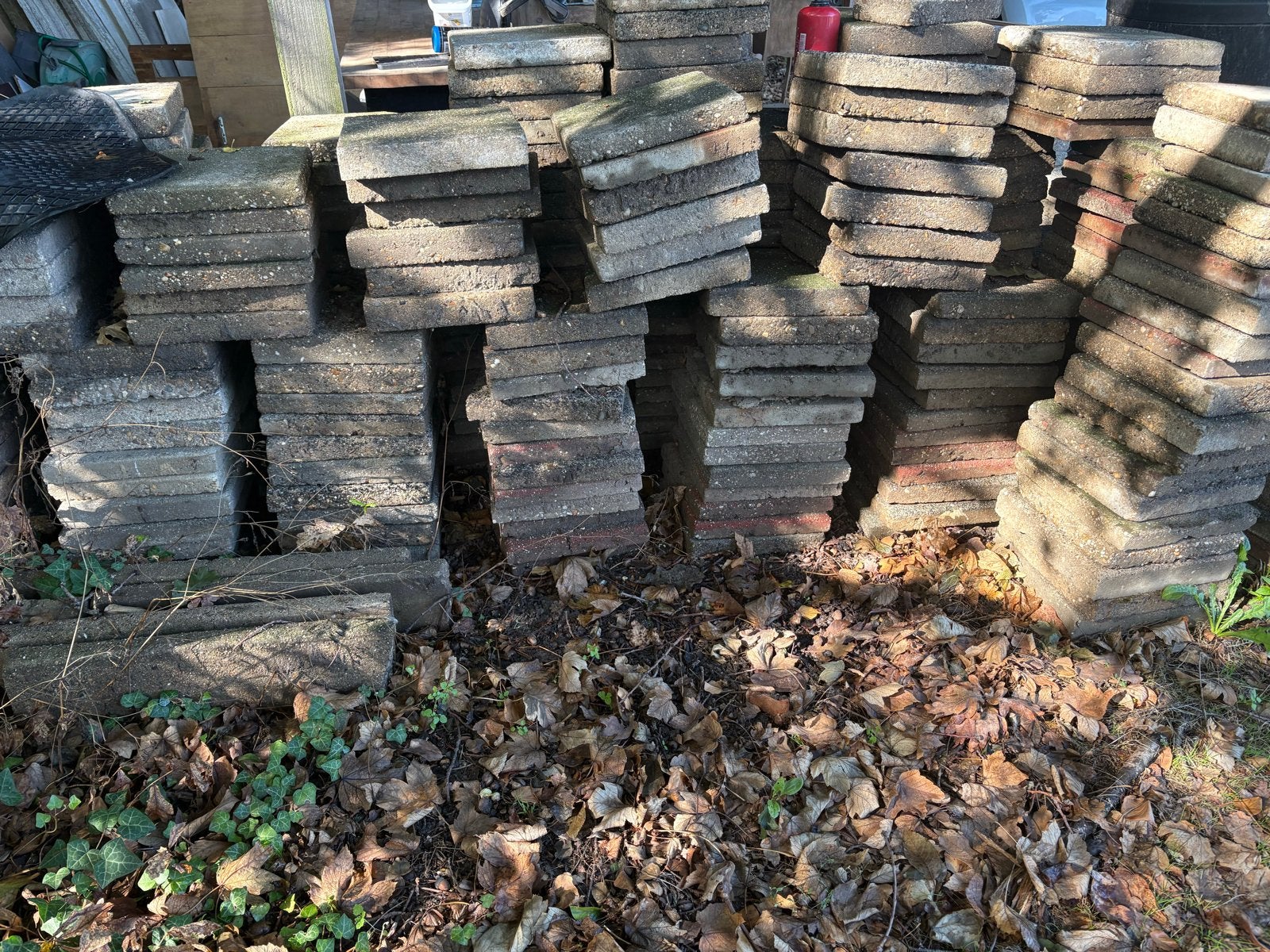 300 betonnen straatstenen, Tuin en Terras, Gebruikt, Ophalen of Verzenden, 10 m² of meer, Beton