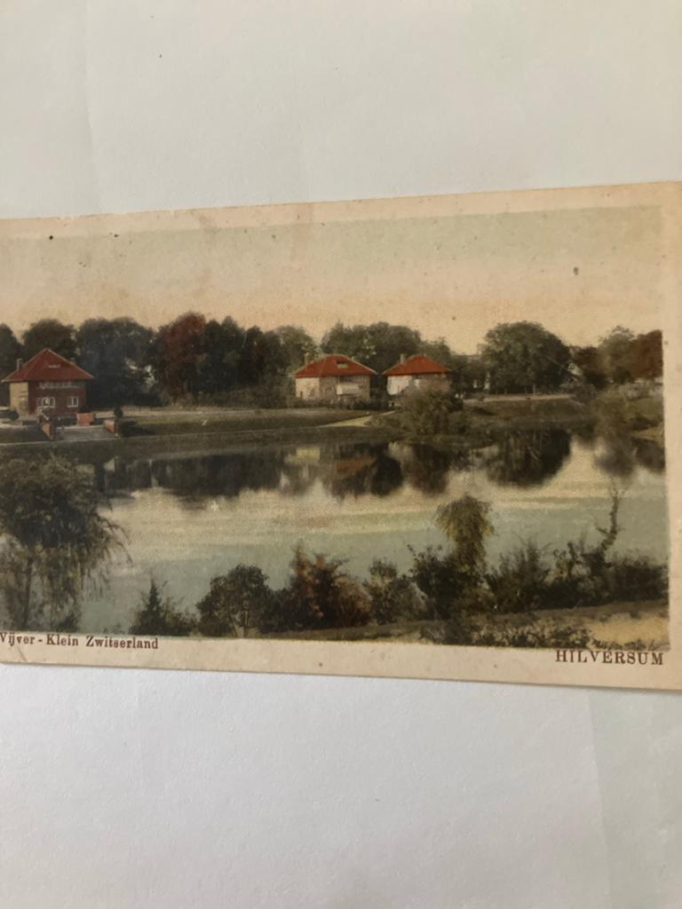 Oude ansichtkaart Hilversum - Vijver Klein Zwitserland, Verzamelen, Ansichtkaarten | Nederland, Ophalen of Verzenden, 1920 tot 1940