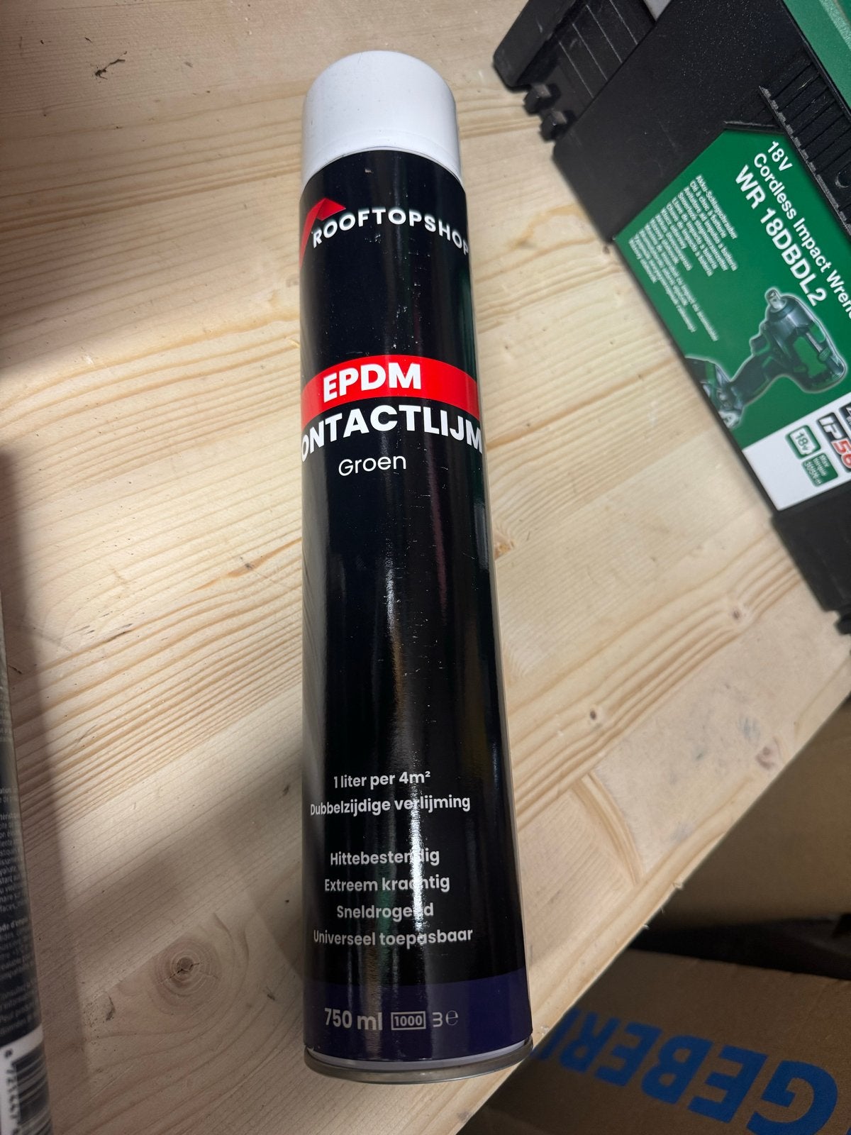 Rooftophop EPDM Contactlijm Groen 750ml Spuitbus, Ophalen, Nieuw, Beits, Minder dan 5 liter