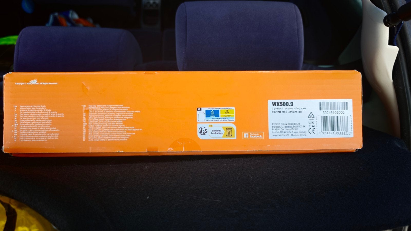 WORX WX500.9 Accu Reciprozaag + 4.0Ah Accu & Lader, Ophalen, 70 mm of meer, Worx, Zo goed als nieuw