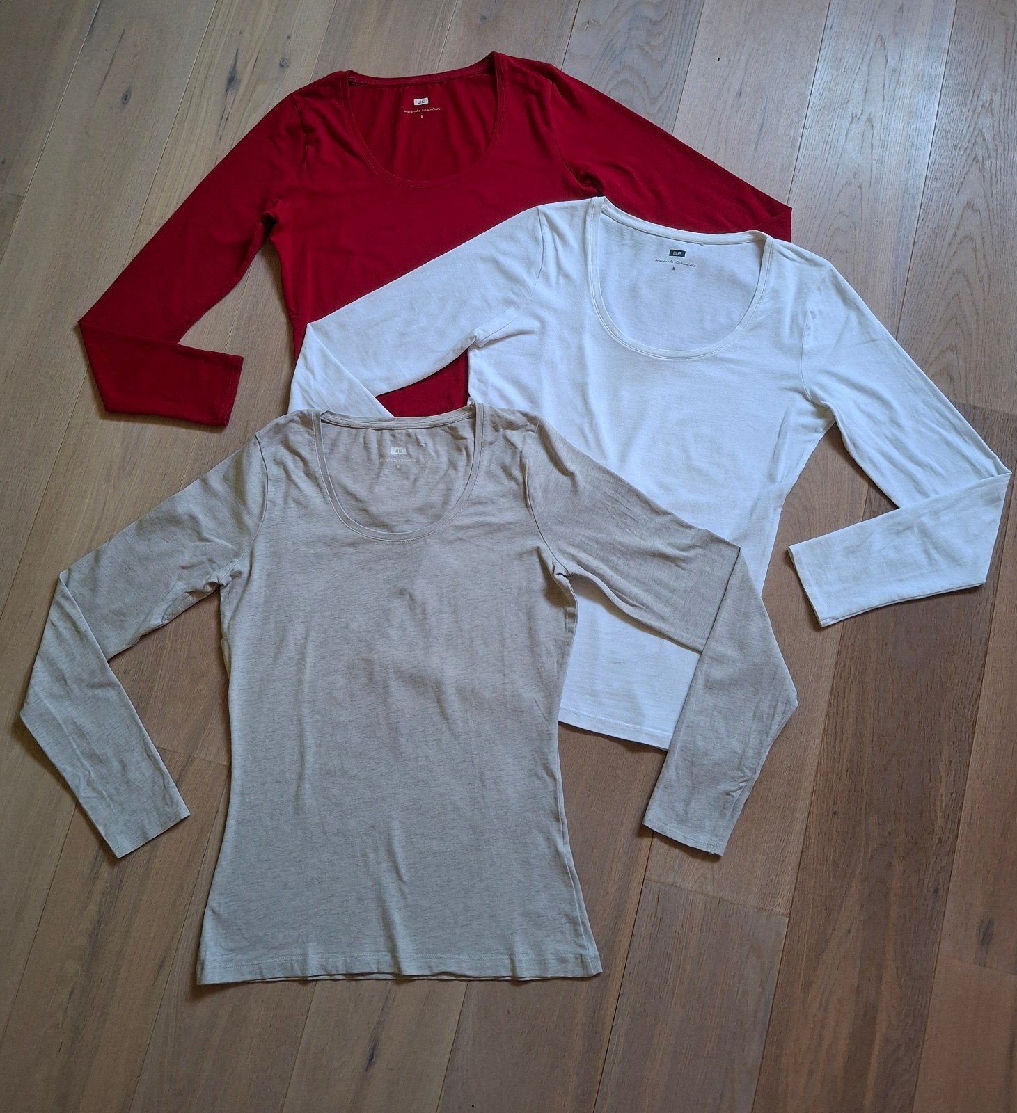 WE 3 basic longsleeves. Mt 38, Kleding | Dames, T-shirts, Maat 38/40 (M), Verzenden, Zo goed als nieuw, Korte mouw