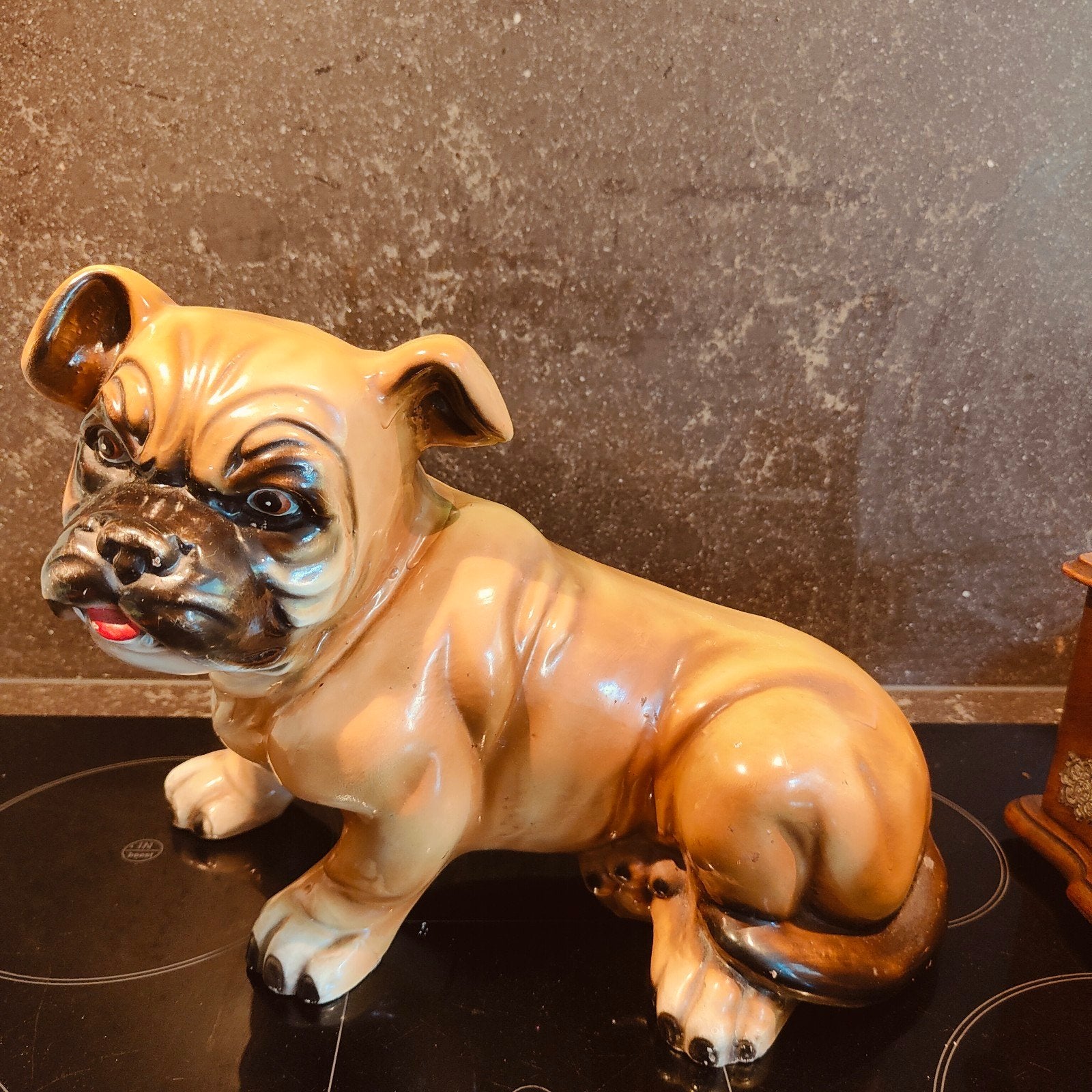 Vintage Keramieken grote Bulldog Beeld - Uniek Decoratiestuk, Ophalen of Verzenden