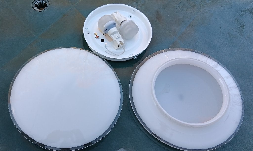 Vintage opaline glas plafonniere van ASTER LIGHTING, Antiek en Kunst, Ophalen of Verzenden