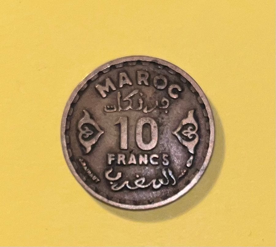 Marokkaanse 10 Francs 1952, Postzegels en Munten, Ophalen of Verzenden, Overige landen, Losse munt