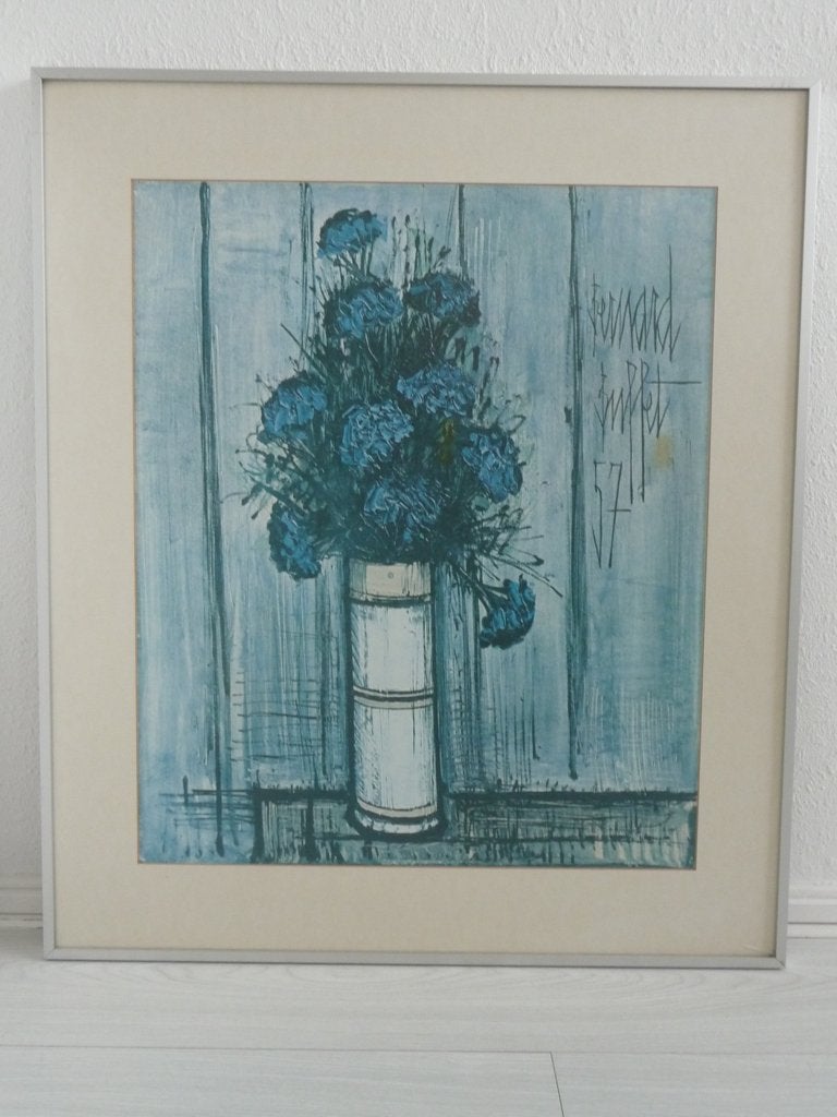 schilderij repro BERNARD BUFFET - BLOEMBOEKET -, Antiek en Kunst, Kunst | Tekeningen en Foto's, Ophalen, Ingelijst