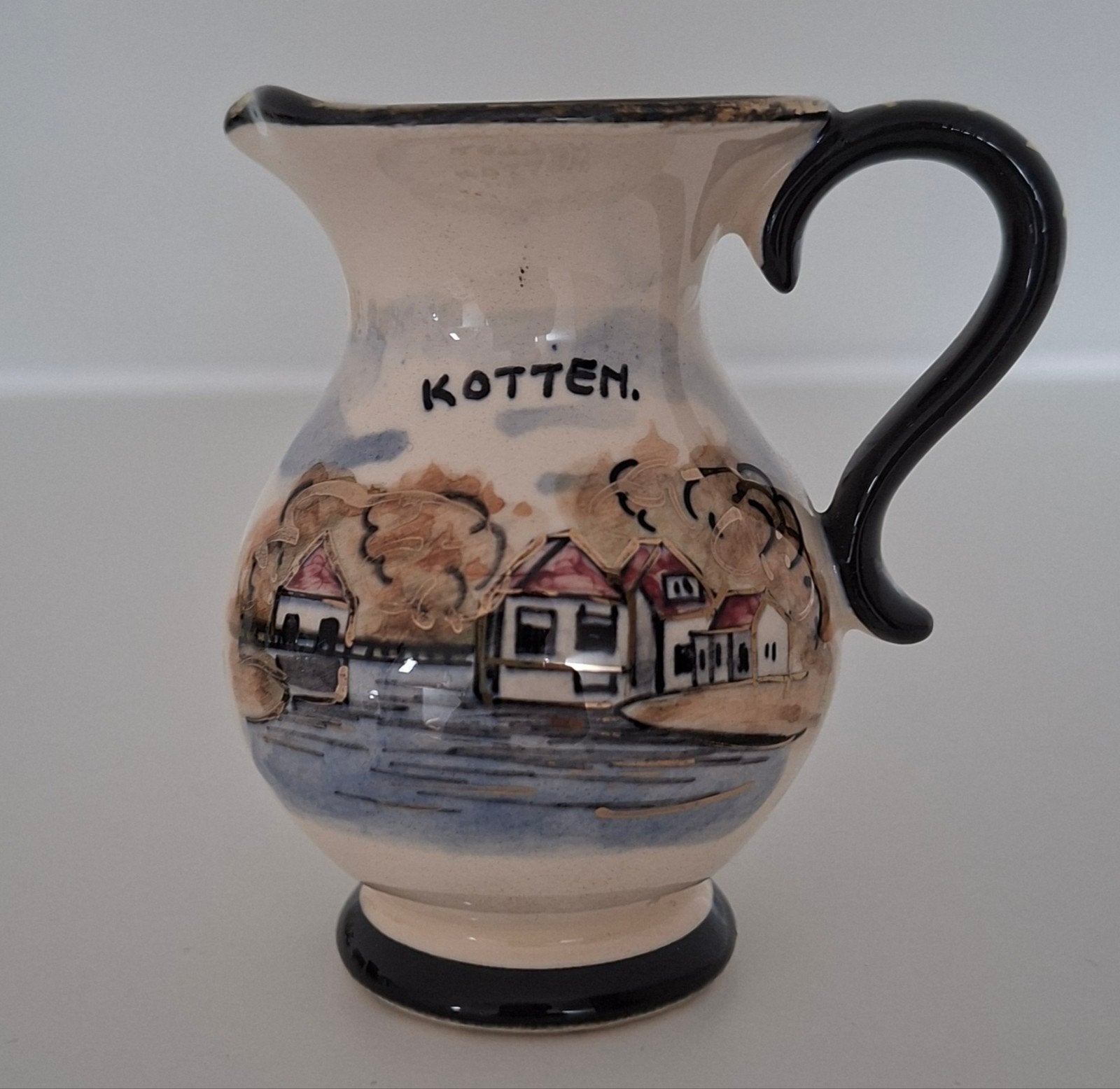 Souvenir vaasje van Kotten - Handbeschilderd Black (Gouda), Ophalen of Verzenden