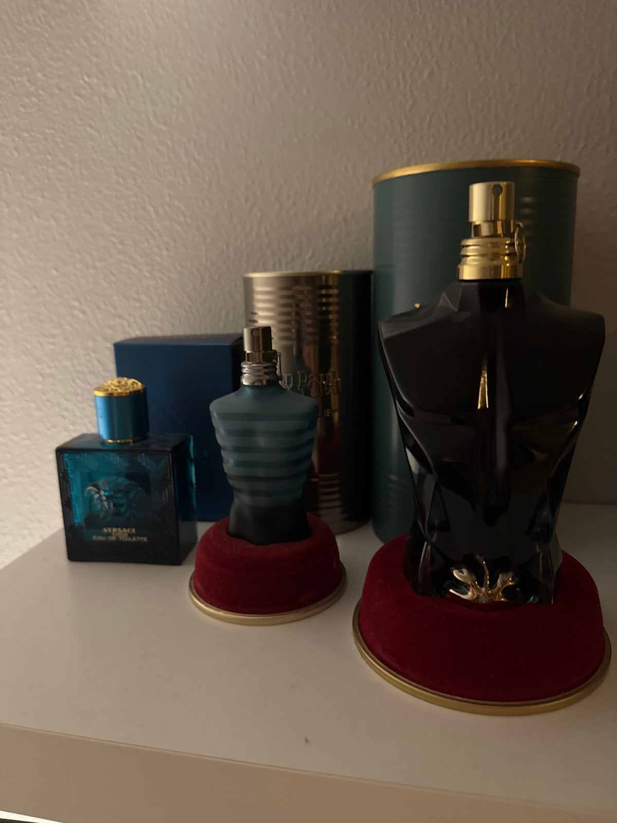 Parfum set: Versace Eros, Jean Paul Gaultier Le Male & Le Be, Ophalen of Verzenden, Gebruikt