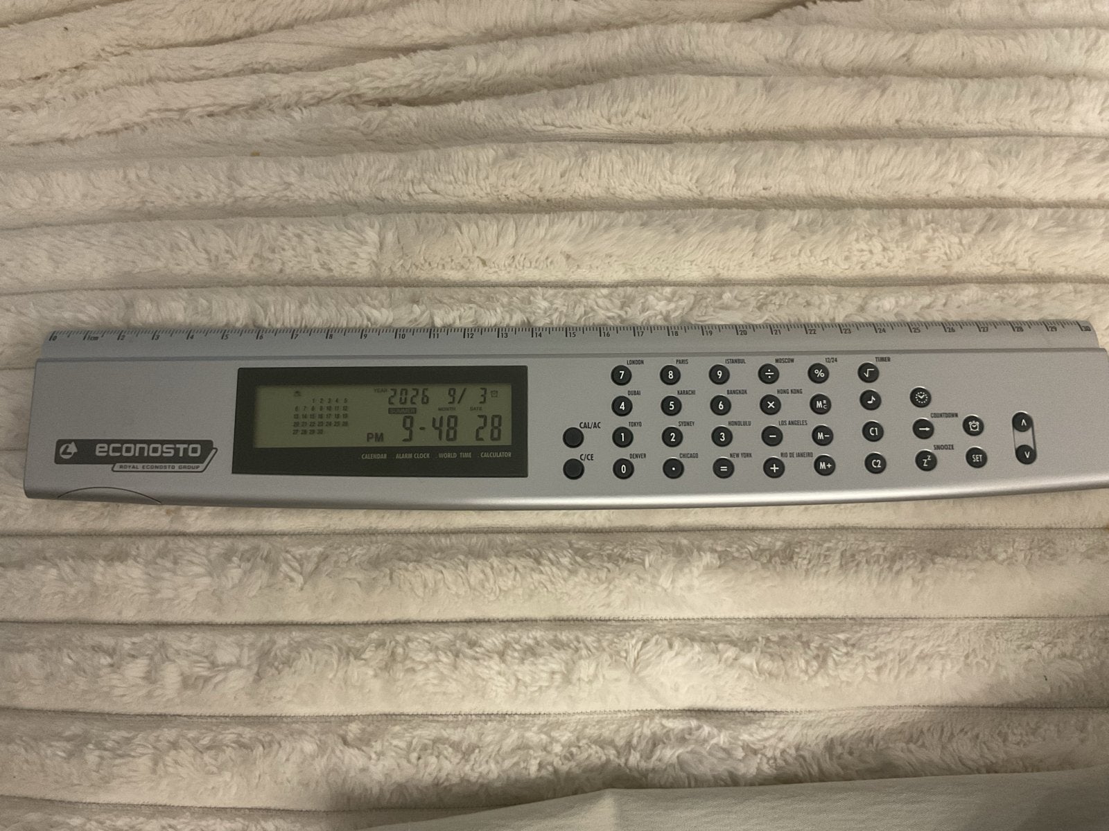 Reken liniaal calculator wereld klok ., Ophalen of Verzenden, Gebruikt