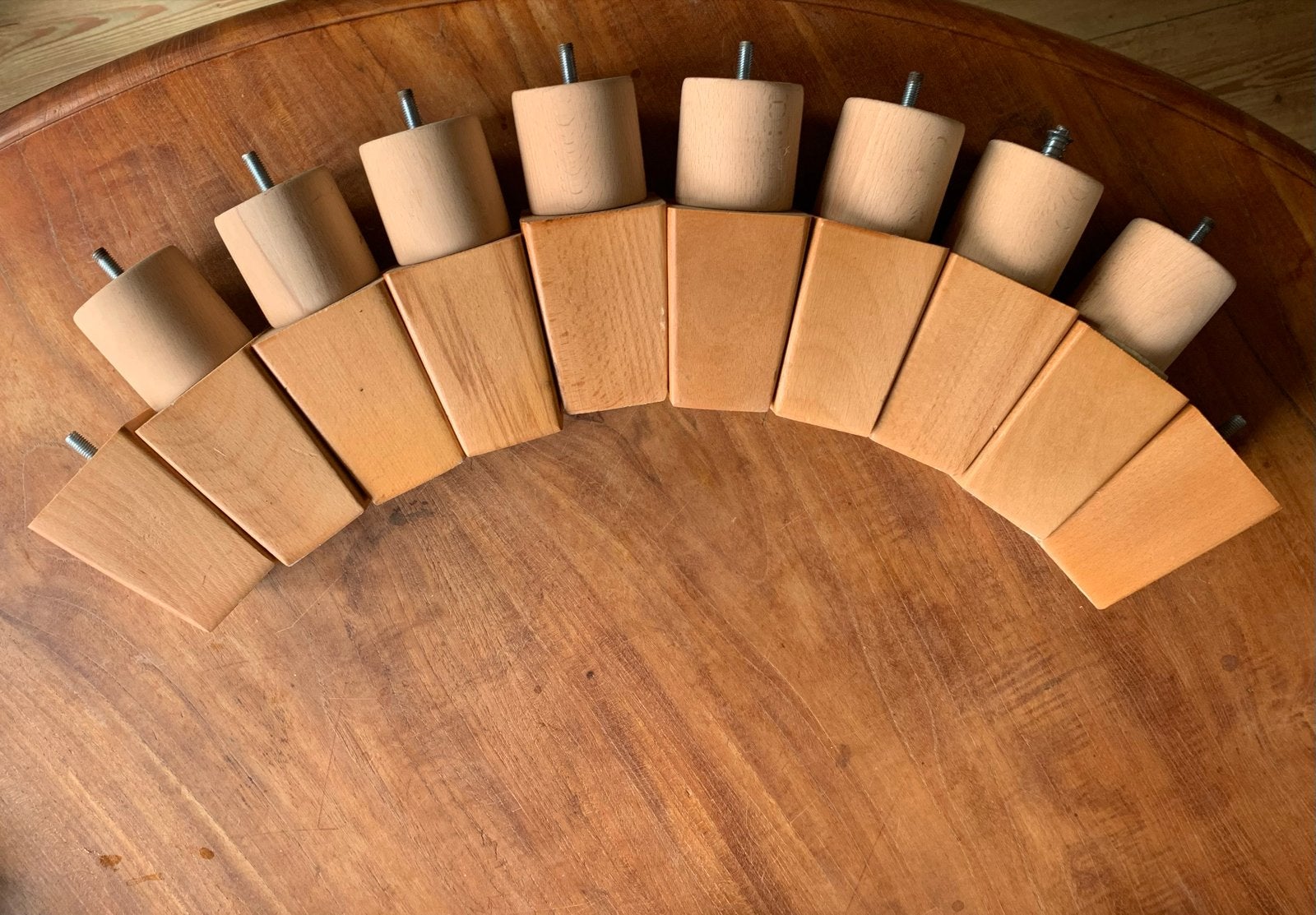 Set van 8+2 houten ikea bed /boxspringpoten, Ophalen, Gebruikt, Eenpersoons, Overige maten