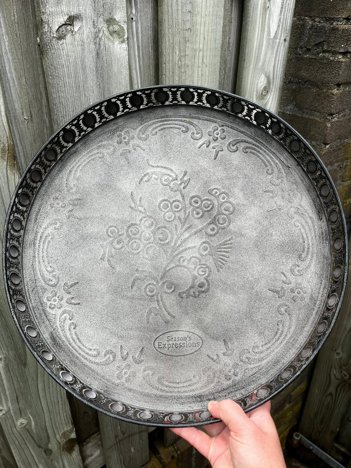 Dienblad, Huis en Inrichting, Woonaccessoires | Dienbladen, Ophalen, Zo goed als nieuw, Rond, Metaal
