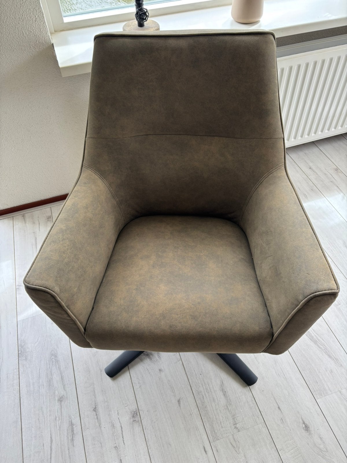 Groene fauteuil, Huis en Inrichting, Fauteuils, Ophalen, Zo goed als nieuw, 75 tot 100 cm, 50 tot 75 cm