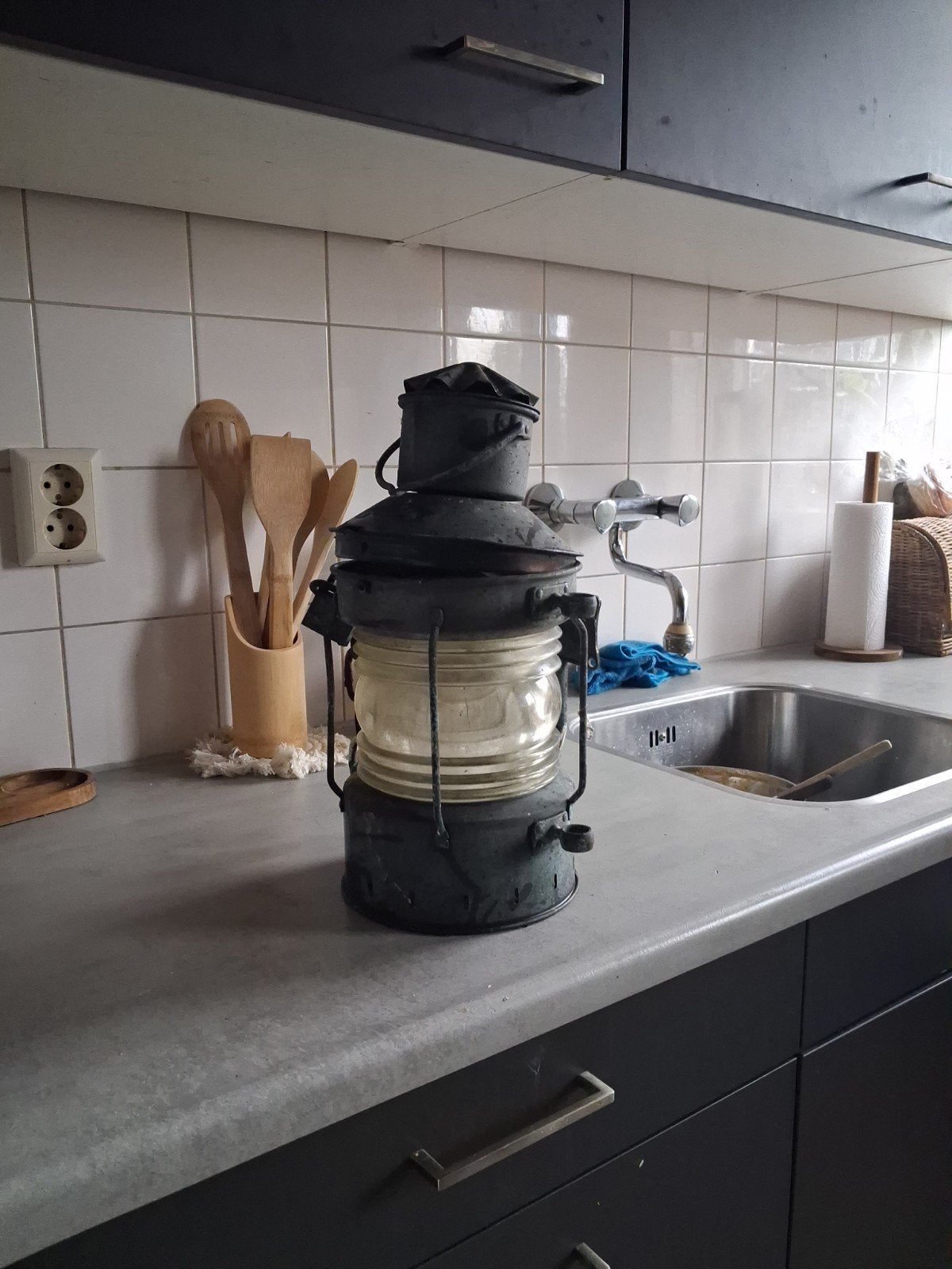 antieke boot licht leuk voor buiten verlichting, Ophalen, Gebruikt, IJzer, Netvoeding