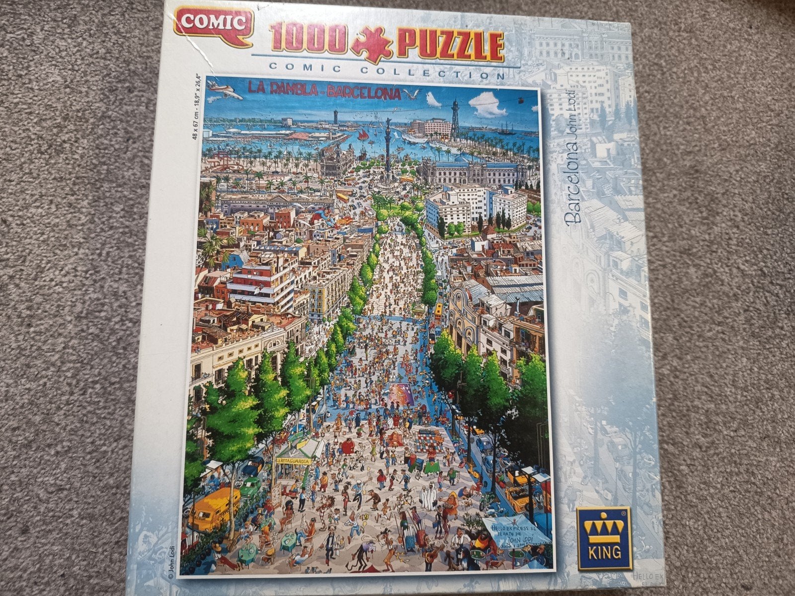 King Comic Collection 1000 stukjes - La Rambla Barcelona, Ophalen of Verzenden, 500 t/m 1500 stukjes, Gebruikt, Legpuzzel