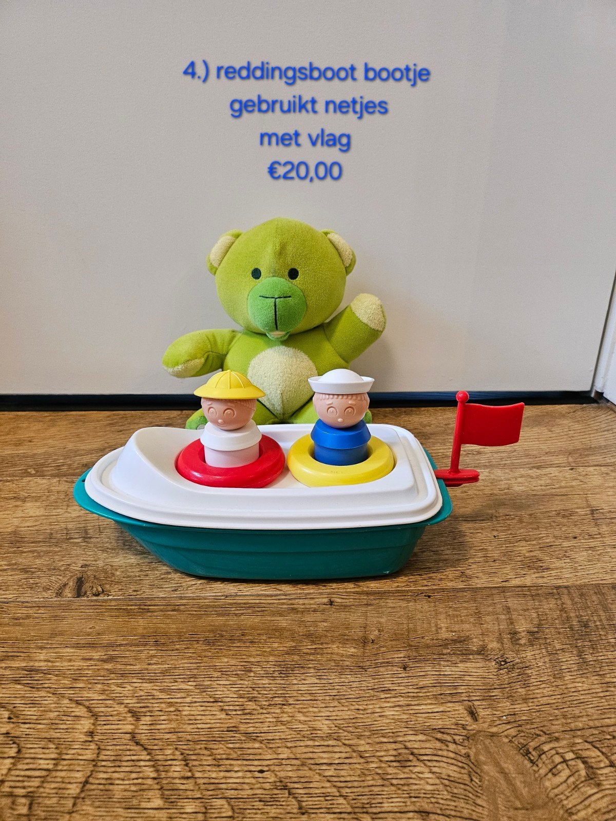 4.) Tupperware tuppertoys reddingsboot bootje met vlag nr 4, Ophalen of Verzenden, Gebruikt, Overige kleuren, Overige typen