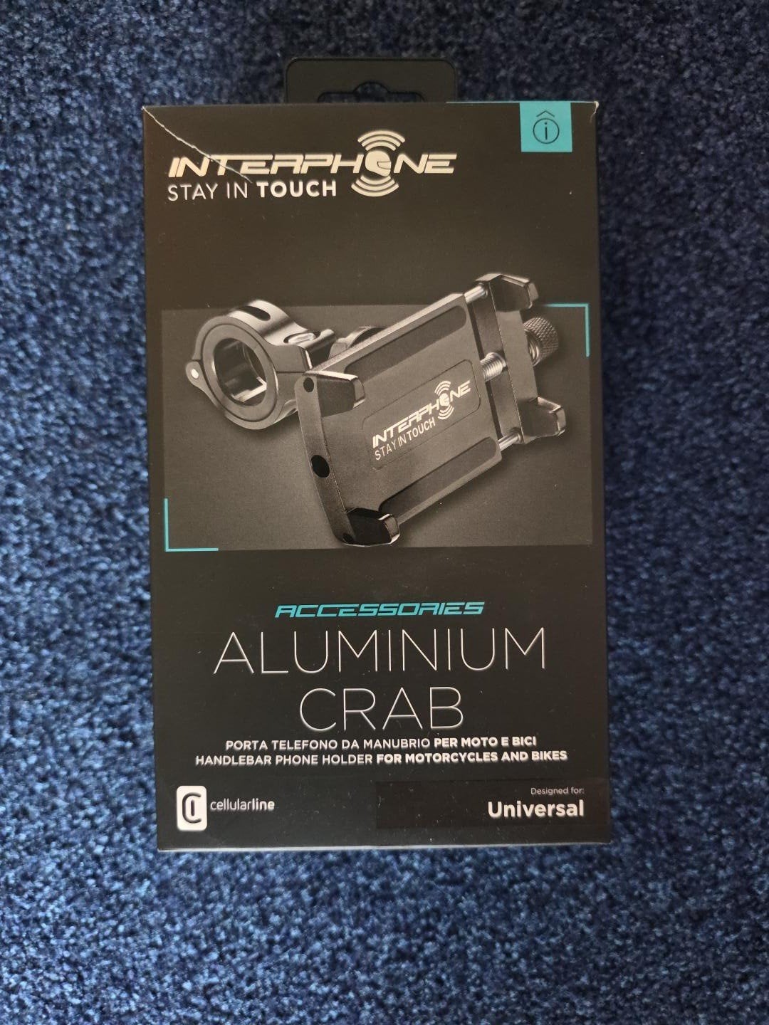 Interphone Aluminium Crab Universele Telefoonhouder, Ophalen of Verzenden, Zo goed als nieuw, Motor