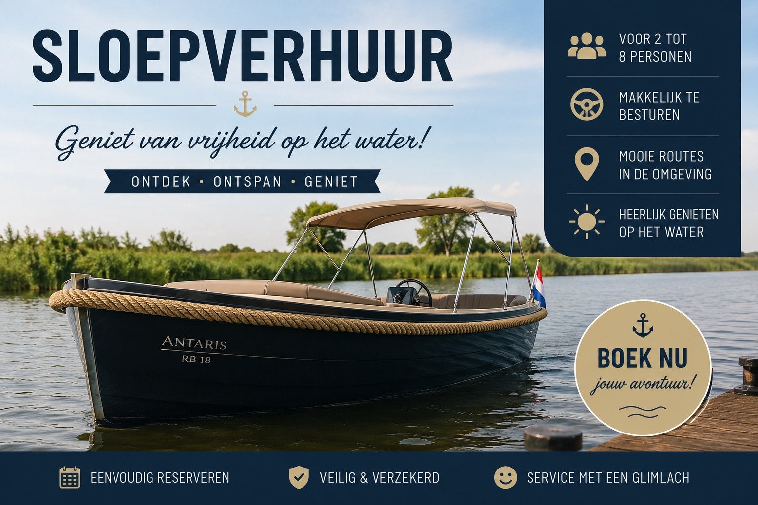 SloepVerhuur Bollenstreek, Diensten en Vakmensen, Verhuur | Boten, Sloep of Motorboot