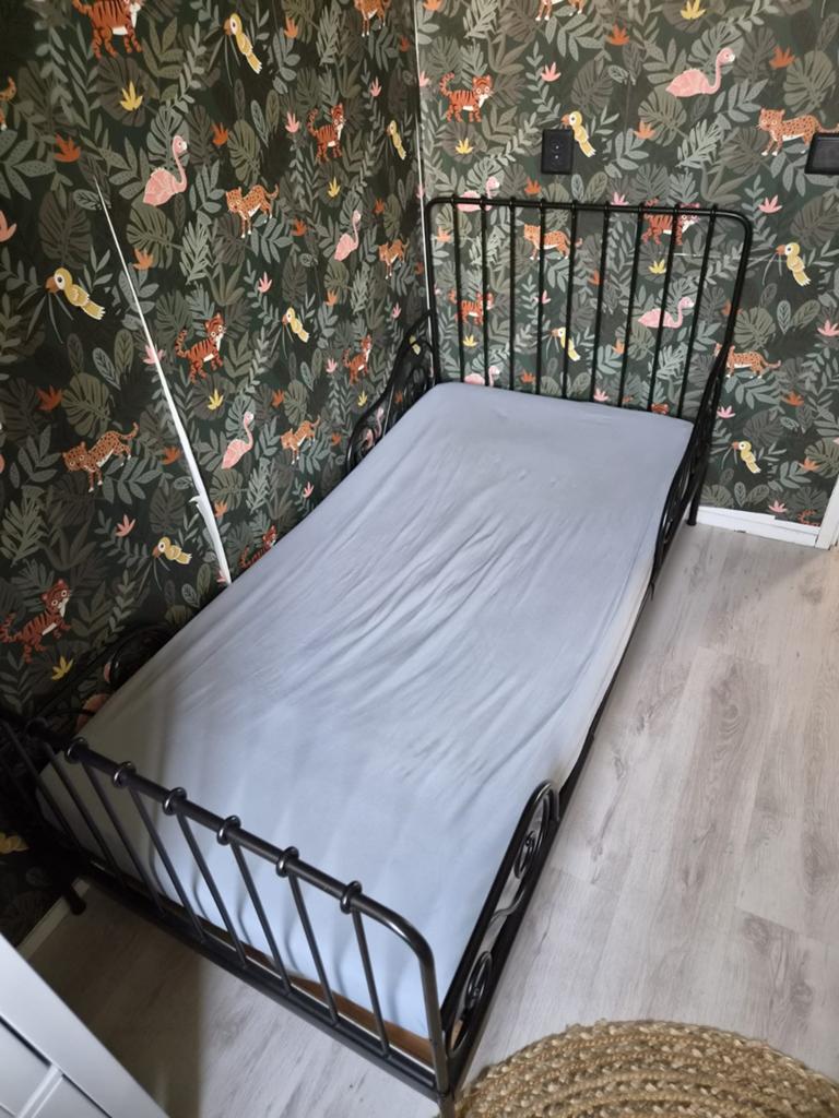 IKEA  meegroeibed Bed met Matras (zonder matras €25,-), Ophalen, Verstelbaar, Eenpersoons, Zwart