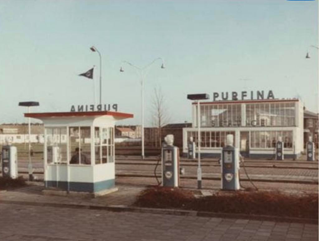Gaaf Purfina Fina benzinepomp emaille reclamebord, Ophalen of Verzenden, Gebruikt, Reclamebord