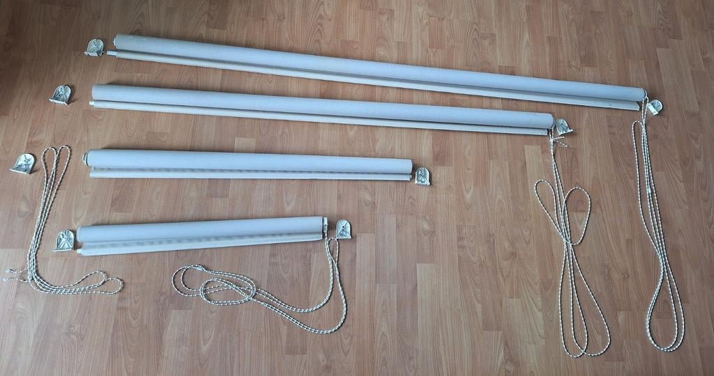 4 semi-transparante rolgordijnen (gratis af te halen), Ophalen, Gebruikt, Beige, Rolgordijn