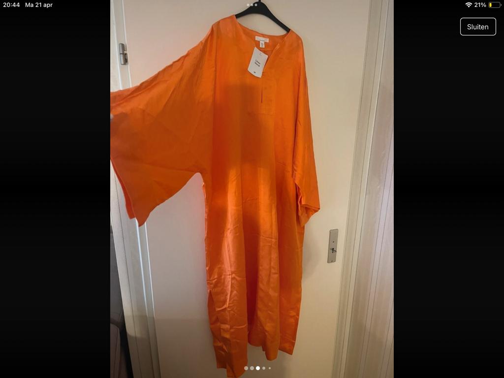 H&M Prachtige Oranjekleurige Linen Blend Kaftan Nieuw, Ophalen of Verzenden, Nieuw