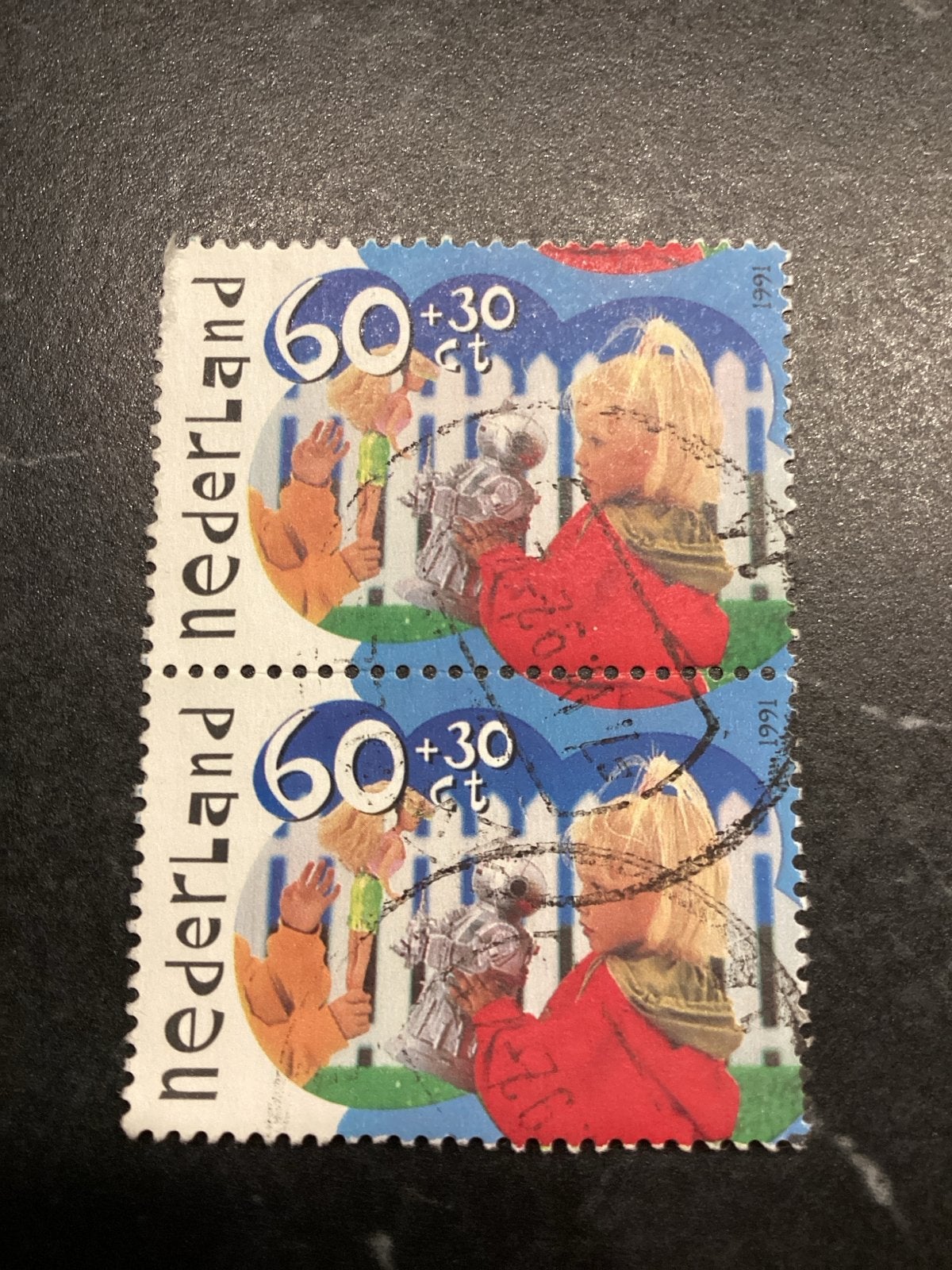 Nederlandse postzegels 1991 - Kinderpostzegels (2 stuks), Ophalen of Verzenden, Na 1940, Gestempeld