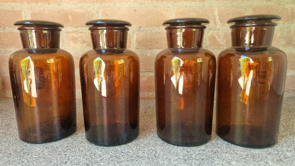 apothekers flessen, Ophalen of Verzenden, Voorraadpot, Bruin, Glas