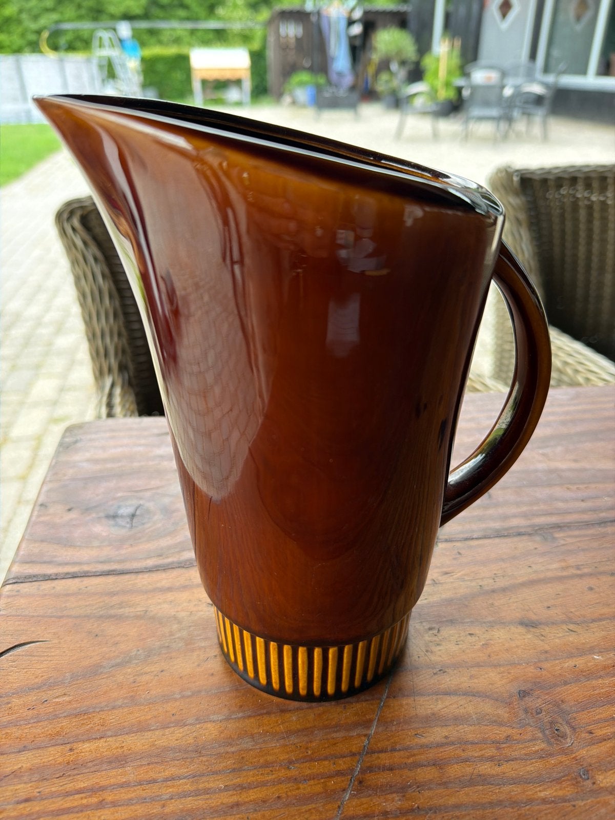 Vintage Pruszków Keramiek Kan - Bruin Glazuur, Ophalen of Verzenden