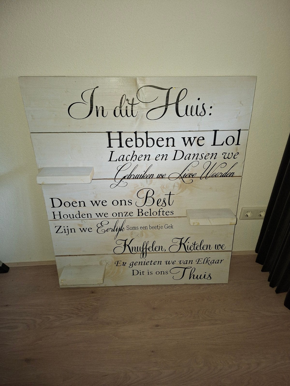 Spreukenbord Houten wanddecoratie  - Sfeervol bord, Hout, Gebruikt, Ophalen of Verzenden, Landelijk