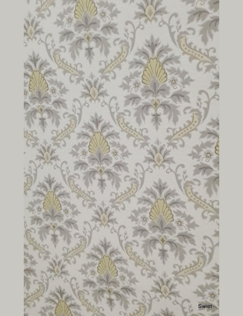 13952 barok behang grijs retro ornament stijlvol 70s swiet, Ophalen of Verzenden, Grijs
