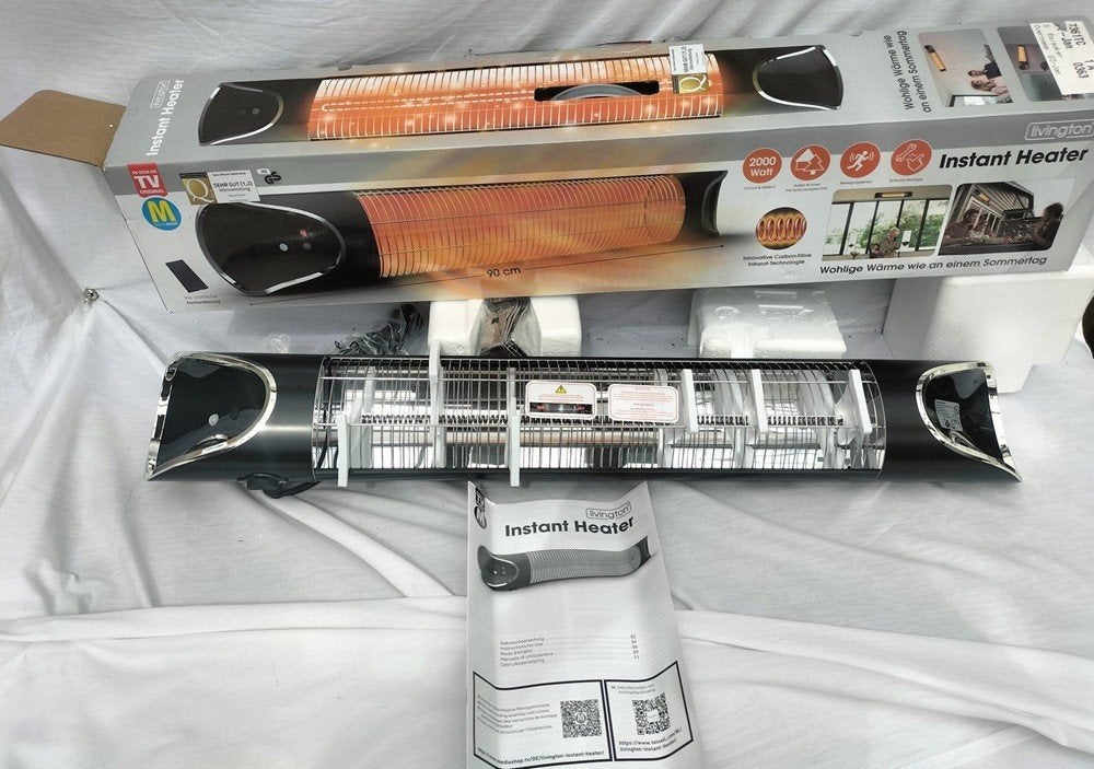Livington Instant Heater Indoor Outdoor Infraroodverwarming, Ophalen of Verzenden, Zo goed als nieuw, Elektrisch, Wand