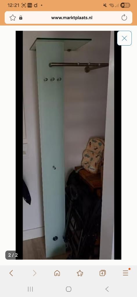 Kapstok, 100 tot 150 cm, Ophalen, Wandkapstok, Glas