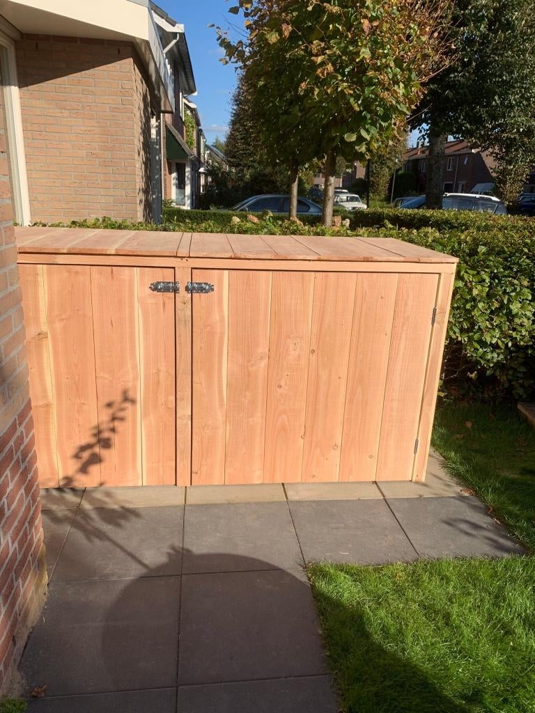 Douglas houten container ombouw, kliko hok, containerberging, Tuin en Terras, Ophalen, Nieuw, Hout, Containerberging